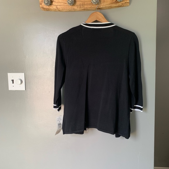 Allison Daley | Vintage NWT Cardigan and Built in Shirt White Stripe Top - Picture 5 of 5